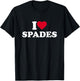 I Love Heart Spades Lover Player Card Game T-Shirt - T-Shirt | Black