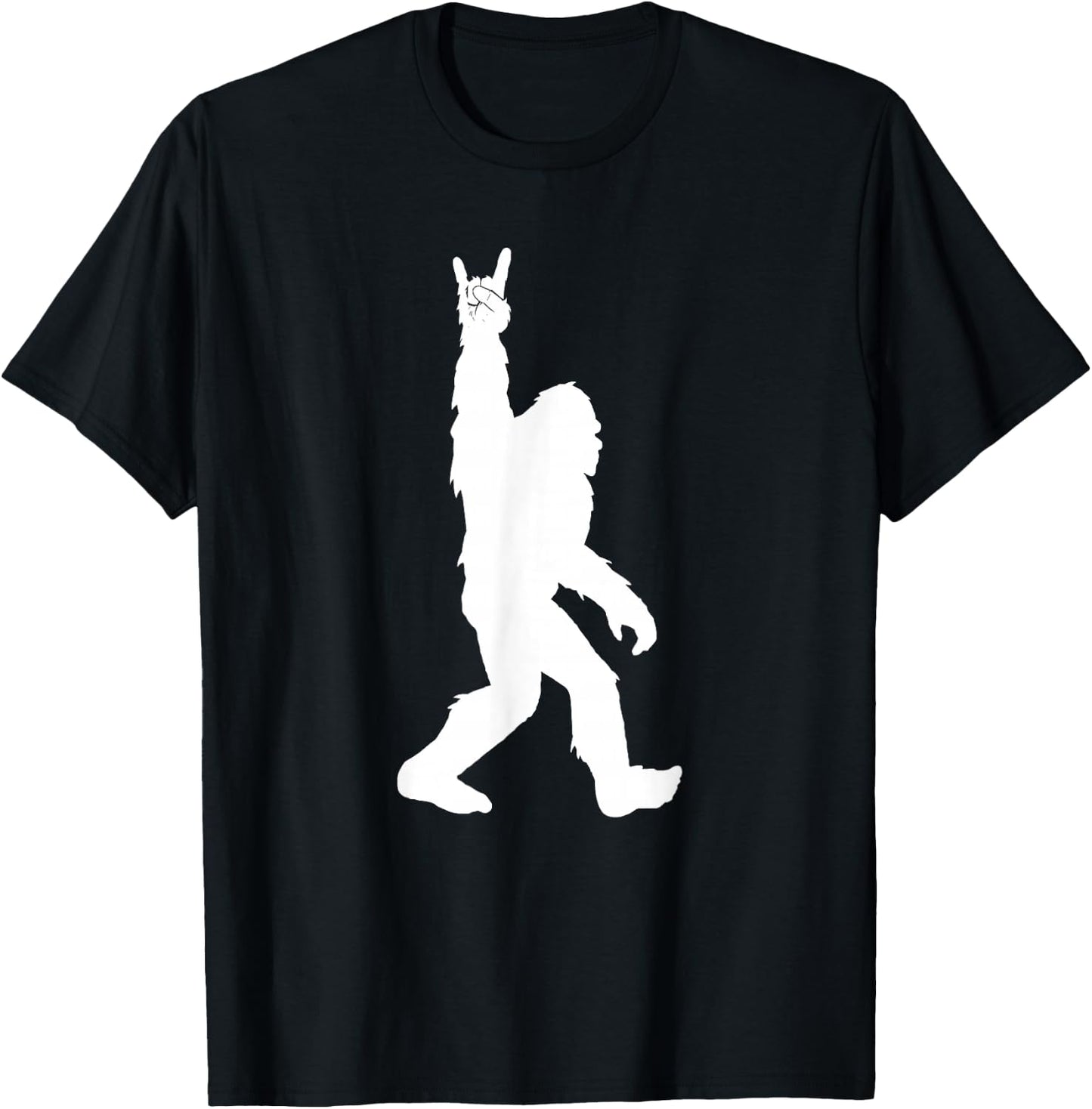 Funny Bigfoot Rock and Roll for Sasquatch Believers T-Shirt - T-Shirt | Black