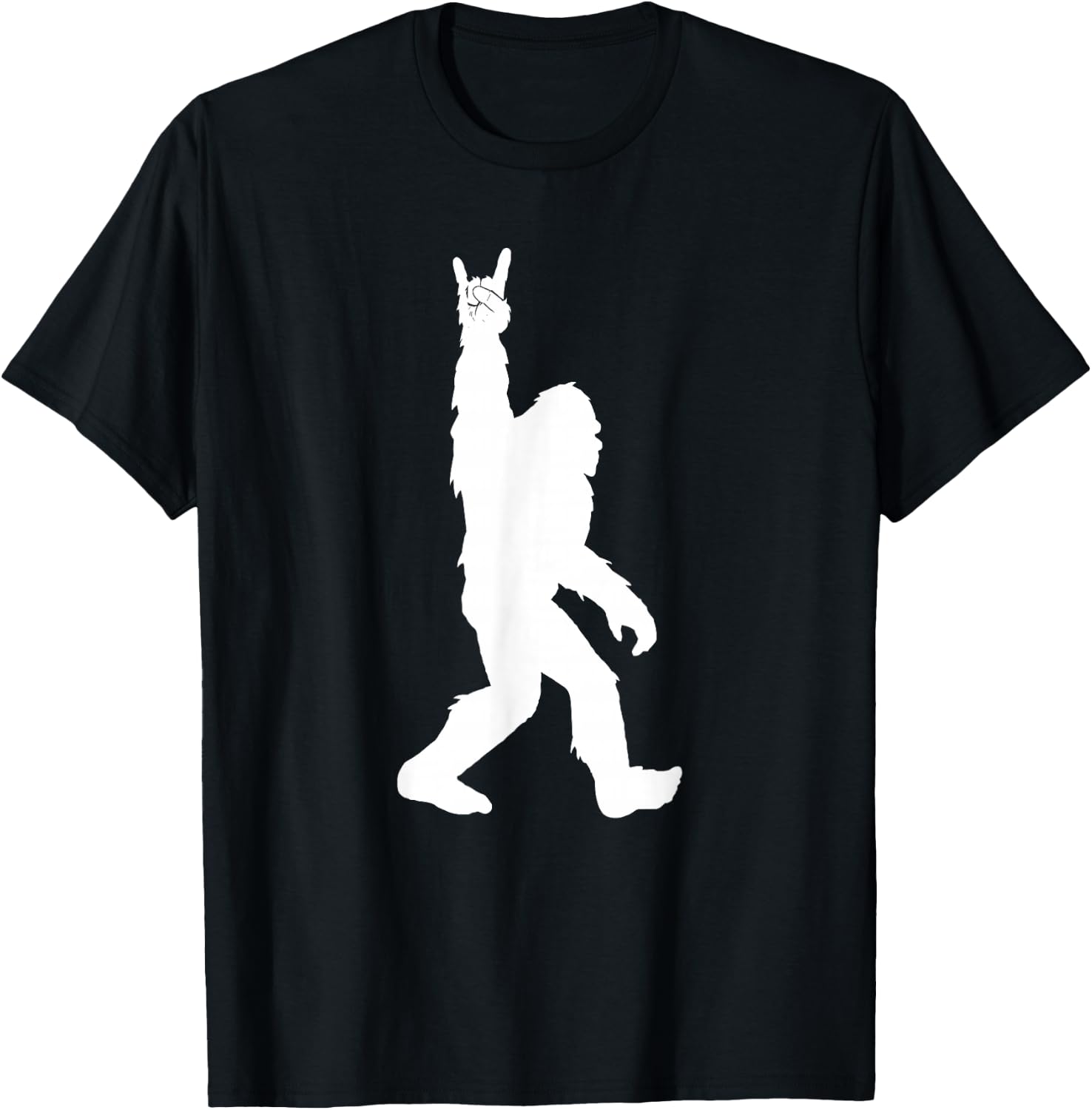Funny Bigfoot Rock and Roll for Sasquatch Believers T-Shirt - T-Shirt | Black