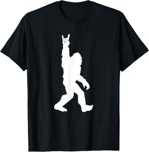 Funny Bigfoot Rock and Roll for Sasquatch Believers T-Shirt - T-Shirt | Black