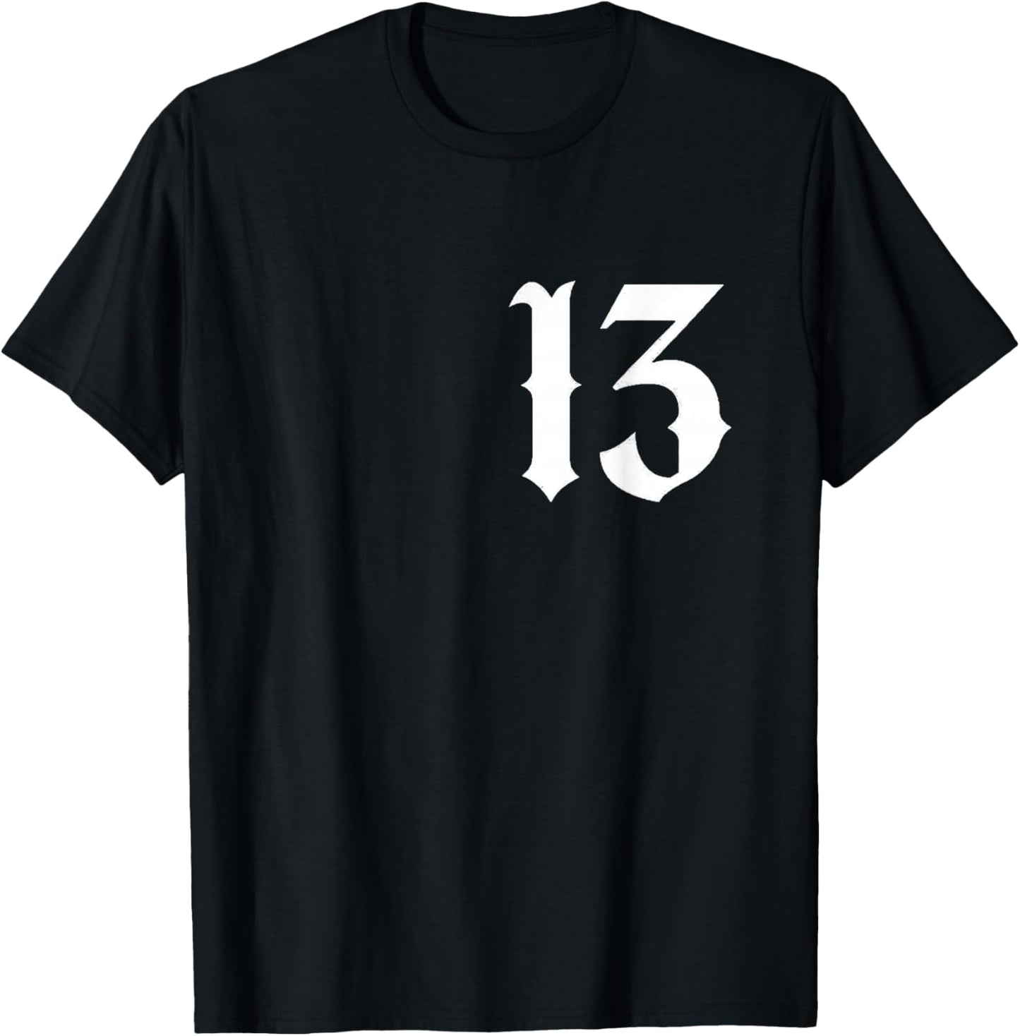 13 , Lucky Number 13, 13 Mobile Phone Case, Number 13 T-Shirt - T-Shirt | Black