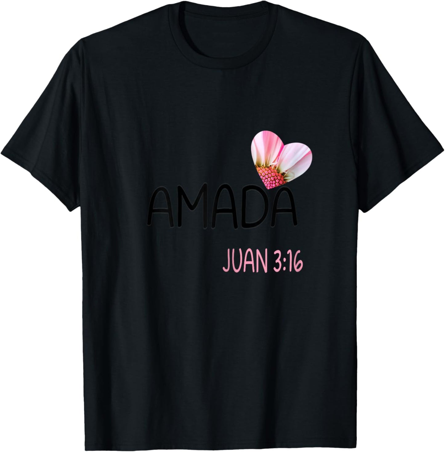 Amada Women Spanish Christian and Biblical T-Shirt - T-Shirt | Black