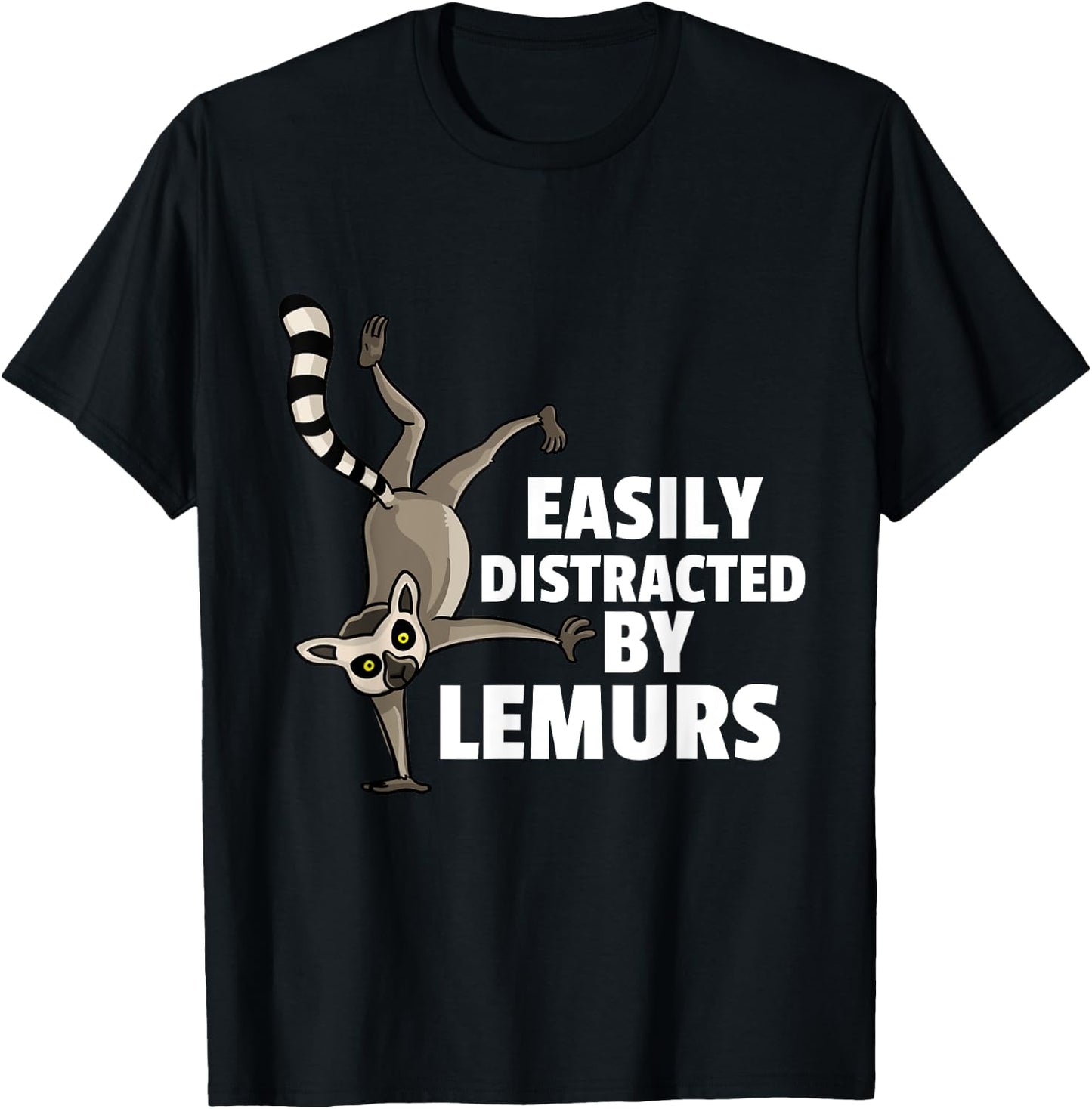 Lemur Monkey Funny Cute Sifakas Madagascar Love T-Shirt - T-Shirt | Black