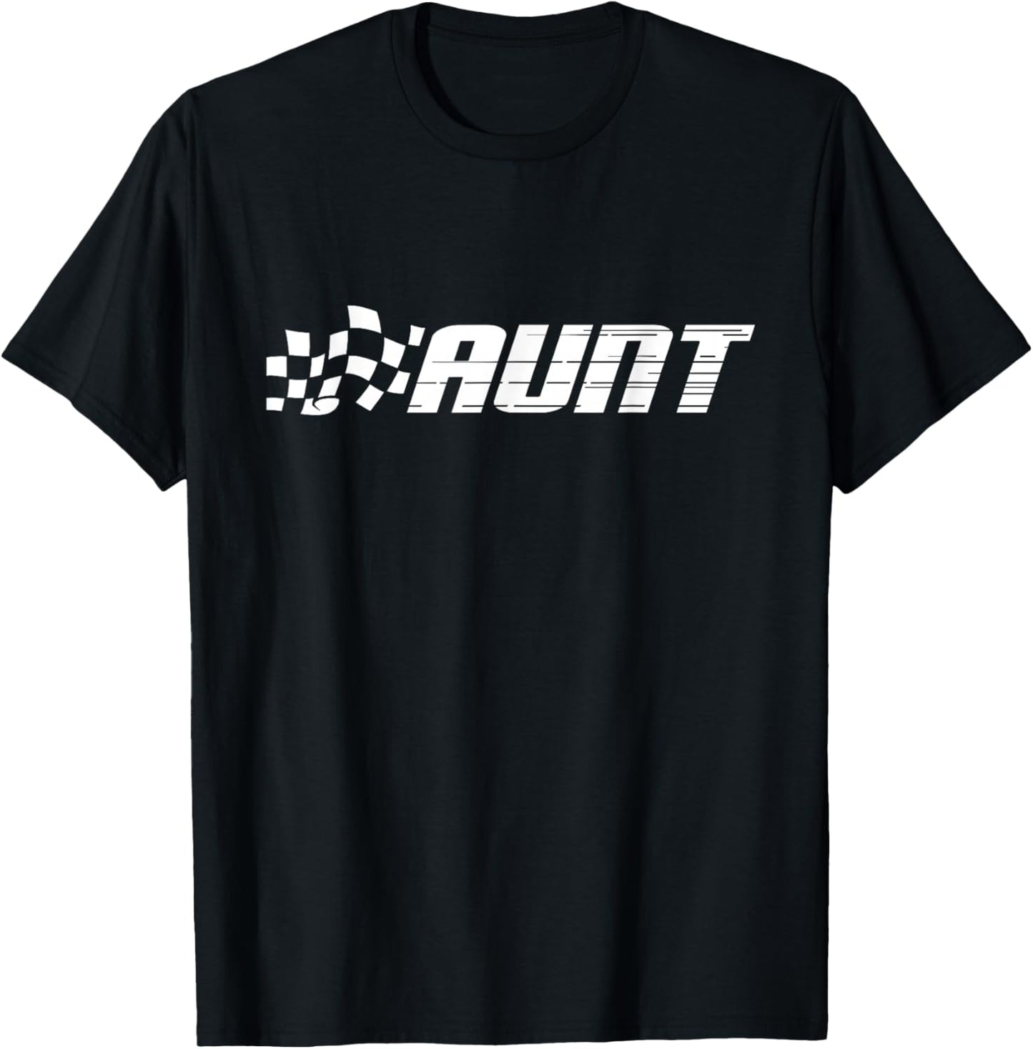 Racing Birthday Party Matching Family Race Car Pit Crew Aunt T-Shirt - T-Shirt | Black