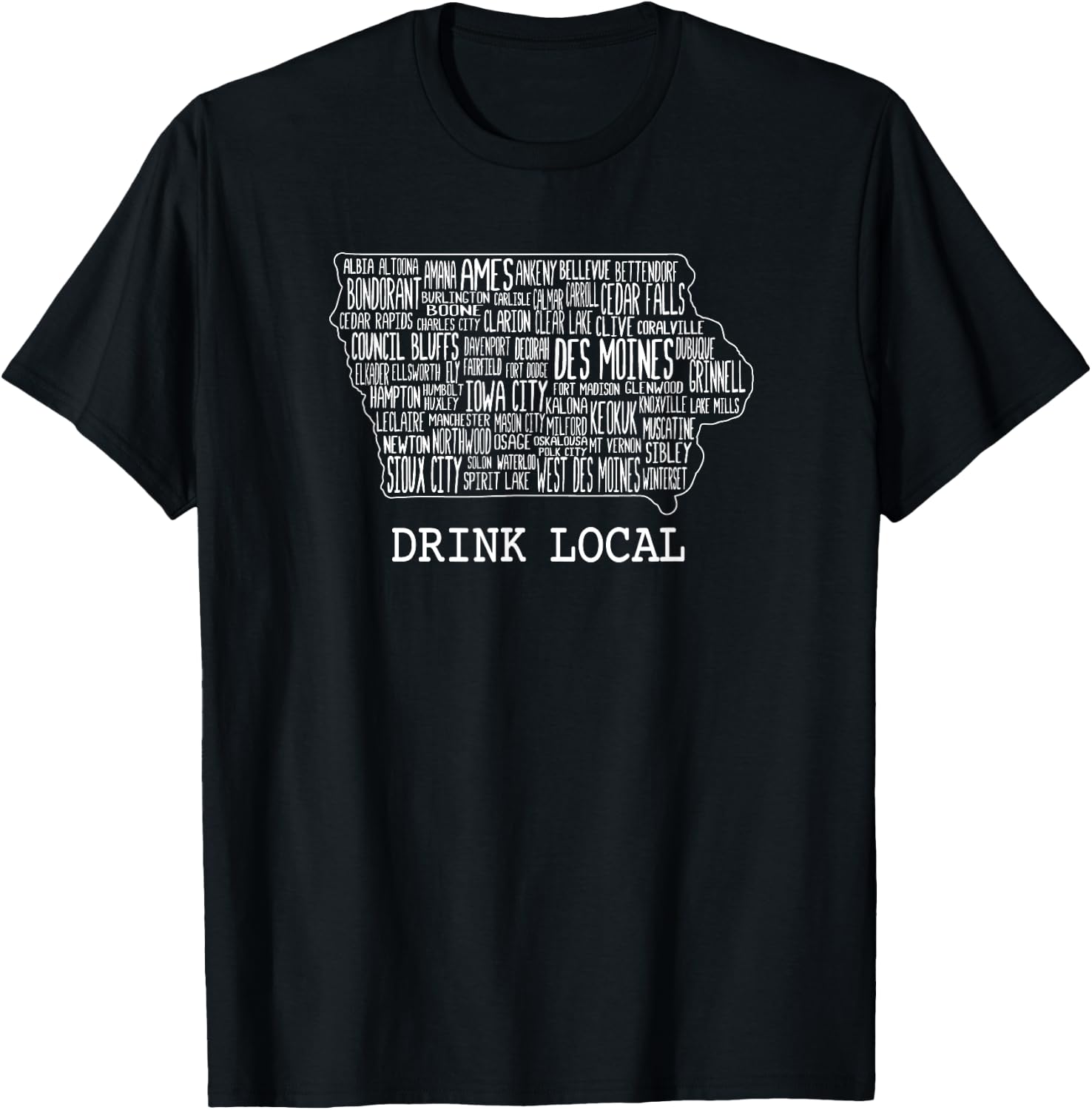 Drink Local Iowa Craft Beer T-Shirt - T-Shirt | Black