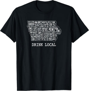 Drink Local Iowa Craft Beer T-Shirt - T-Shirt | Black