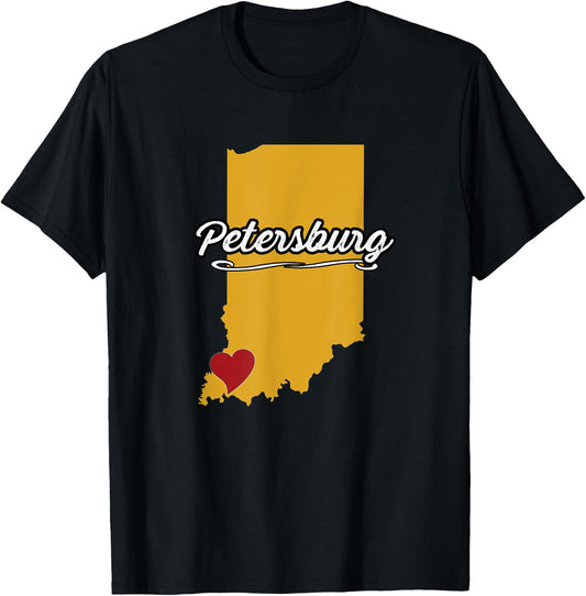 City of Petersburg Indiana | Hoosier Novelty Merch Gift T-Shirt - T-Shirt | Black