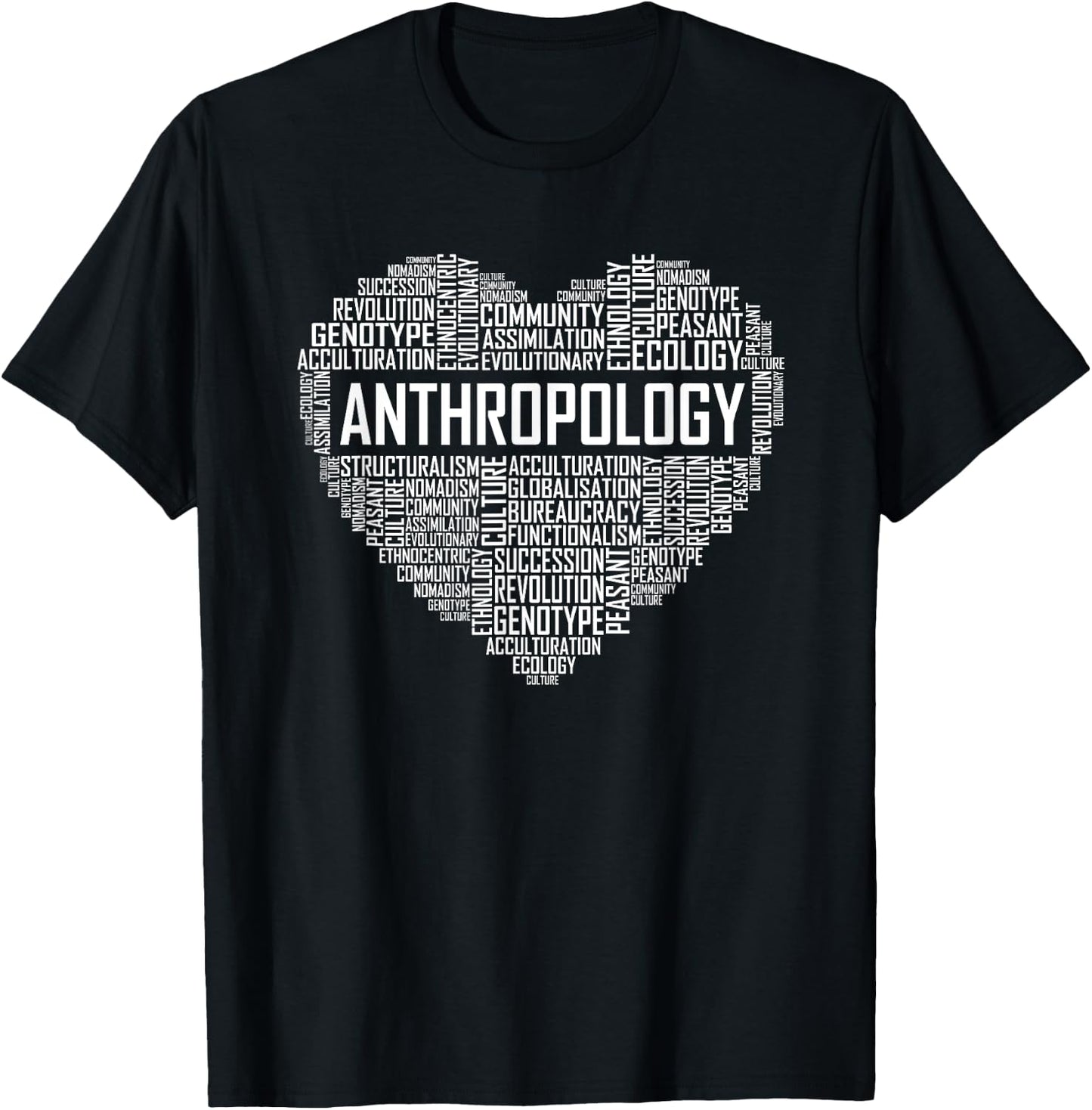 Anthropology Heart Gift Anthropologist Teacher Gifts Men Women T-Shirt - T-Shirt | Black