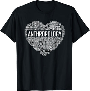 Anthropology Heart Gift Anthropologist Teacher Gifts Men Women T-Shirt - T-Shirt | Black