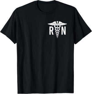 RN Nurse Shirt Registered Nurse Funny Nurse Day 2 Sided T-Shirt - T-Shirt | Black