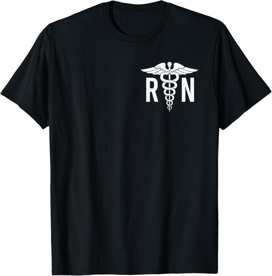 RN Nurse Shirt Registered Nurse Funny Nurse Day 2 Sided T-Shirt - T-Shirt | Black