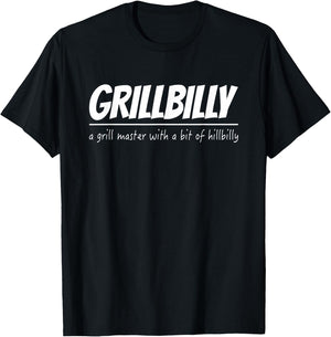 Grillbilly Barbecue Joke Gift Grill Master Chef BBQ T-Shirt - T-Shirt | Black