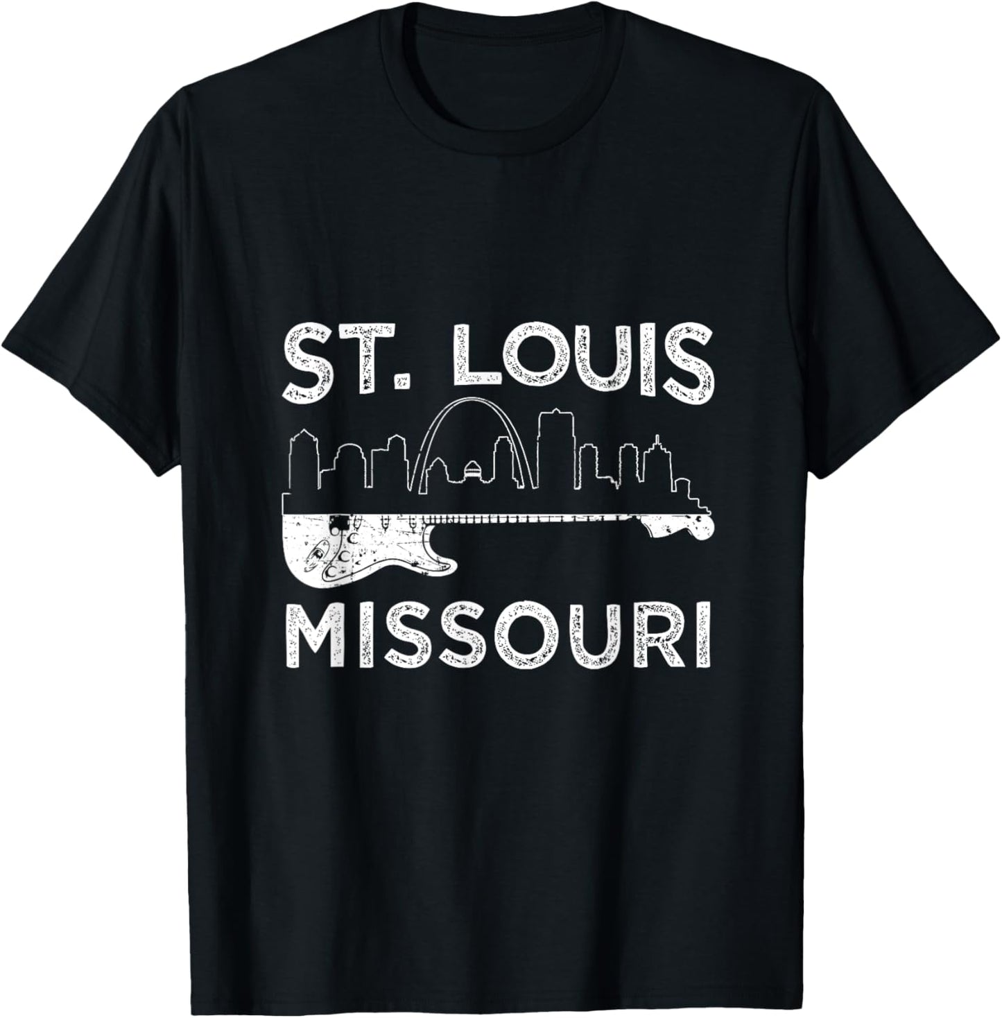 Souvenir St Louis Guitar Music Missouri St. Louis T-Shirt - T-Shirt | Black