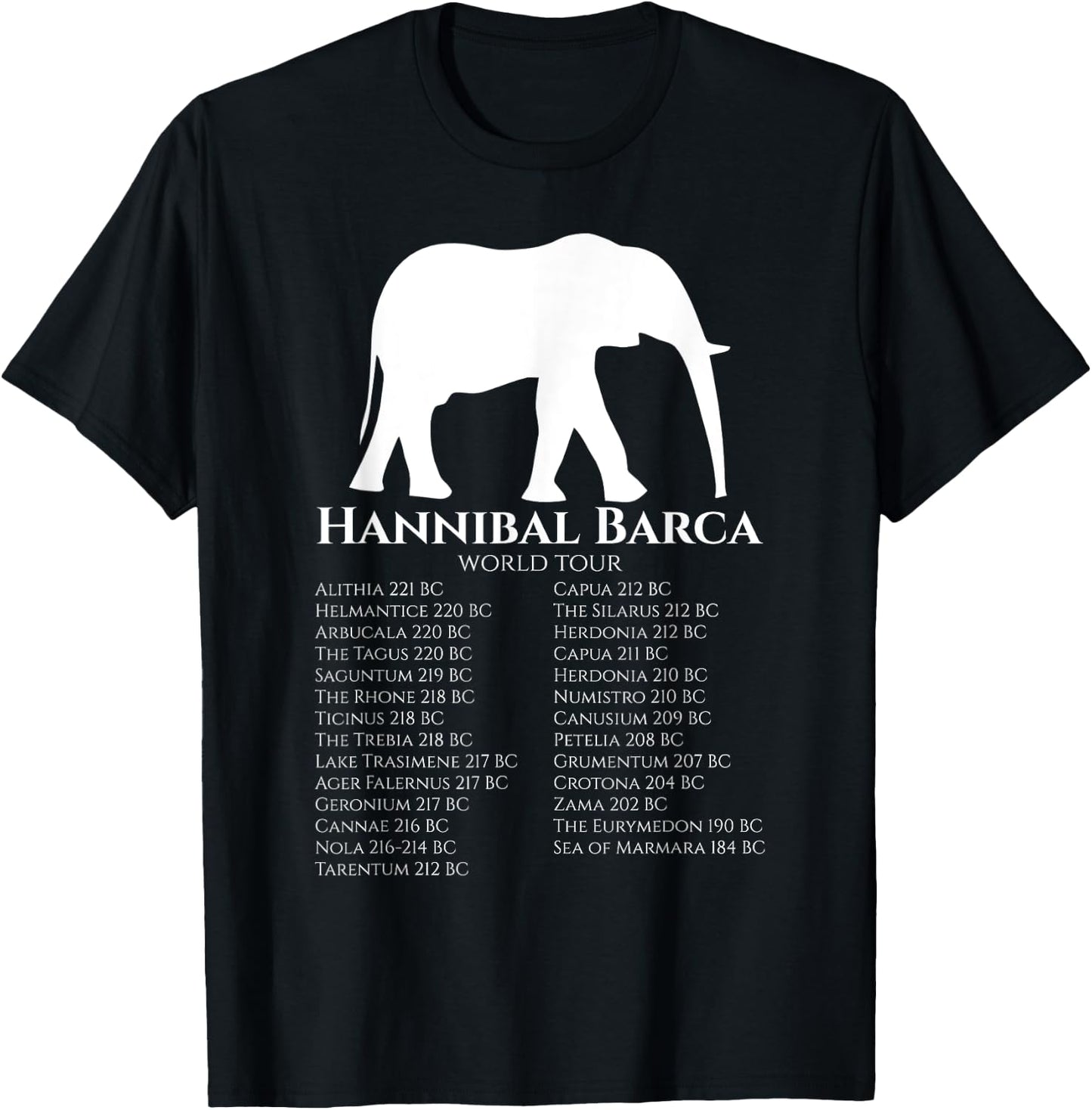 Hannibal Barca World Tour History Of Rome & Carthage T-Shirt - T-Shirt | Black