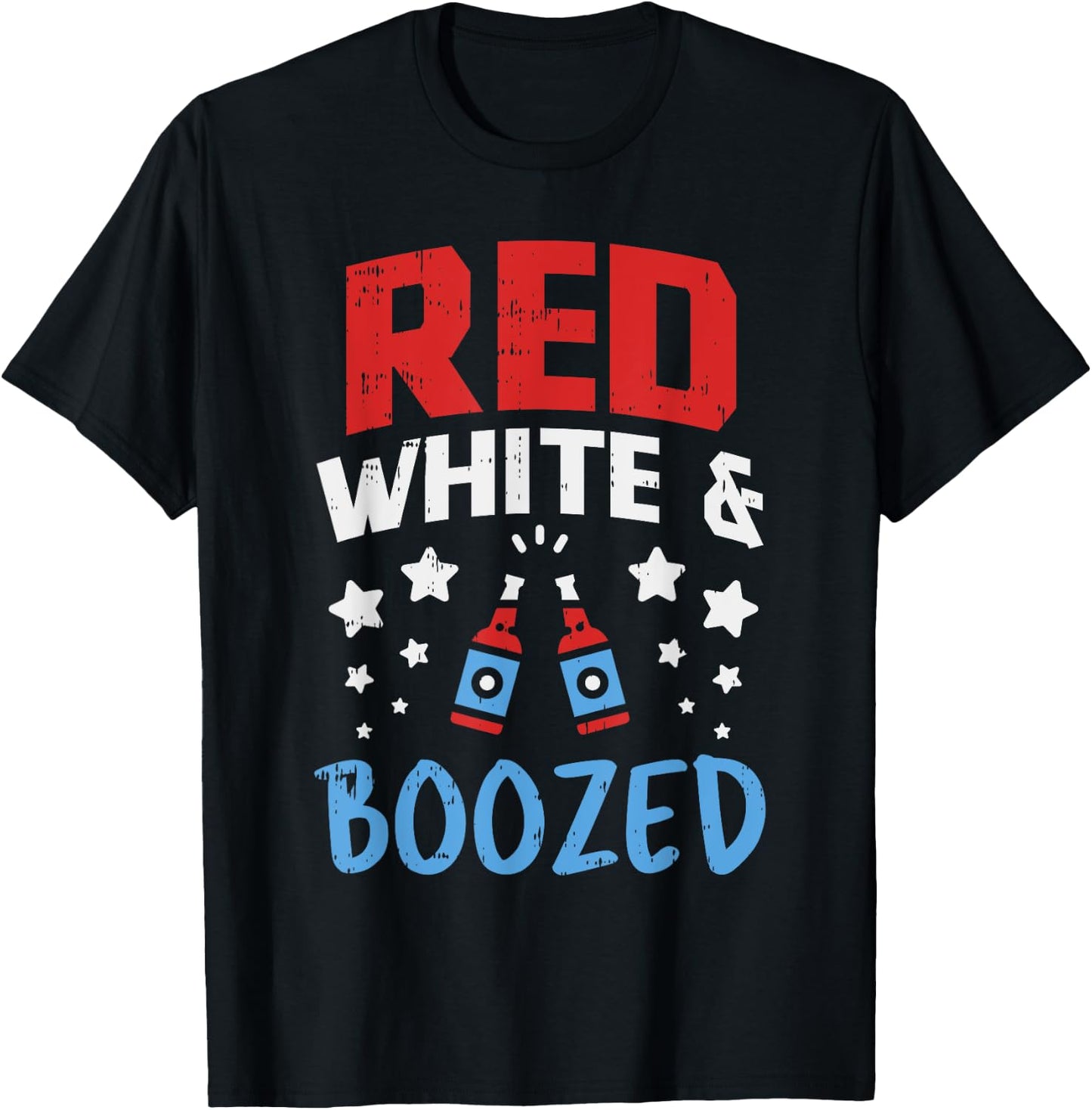 Red White Boozed Funny Beer 4th Of July Party Drinking Team T-Shirt - T-Shirt | Black