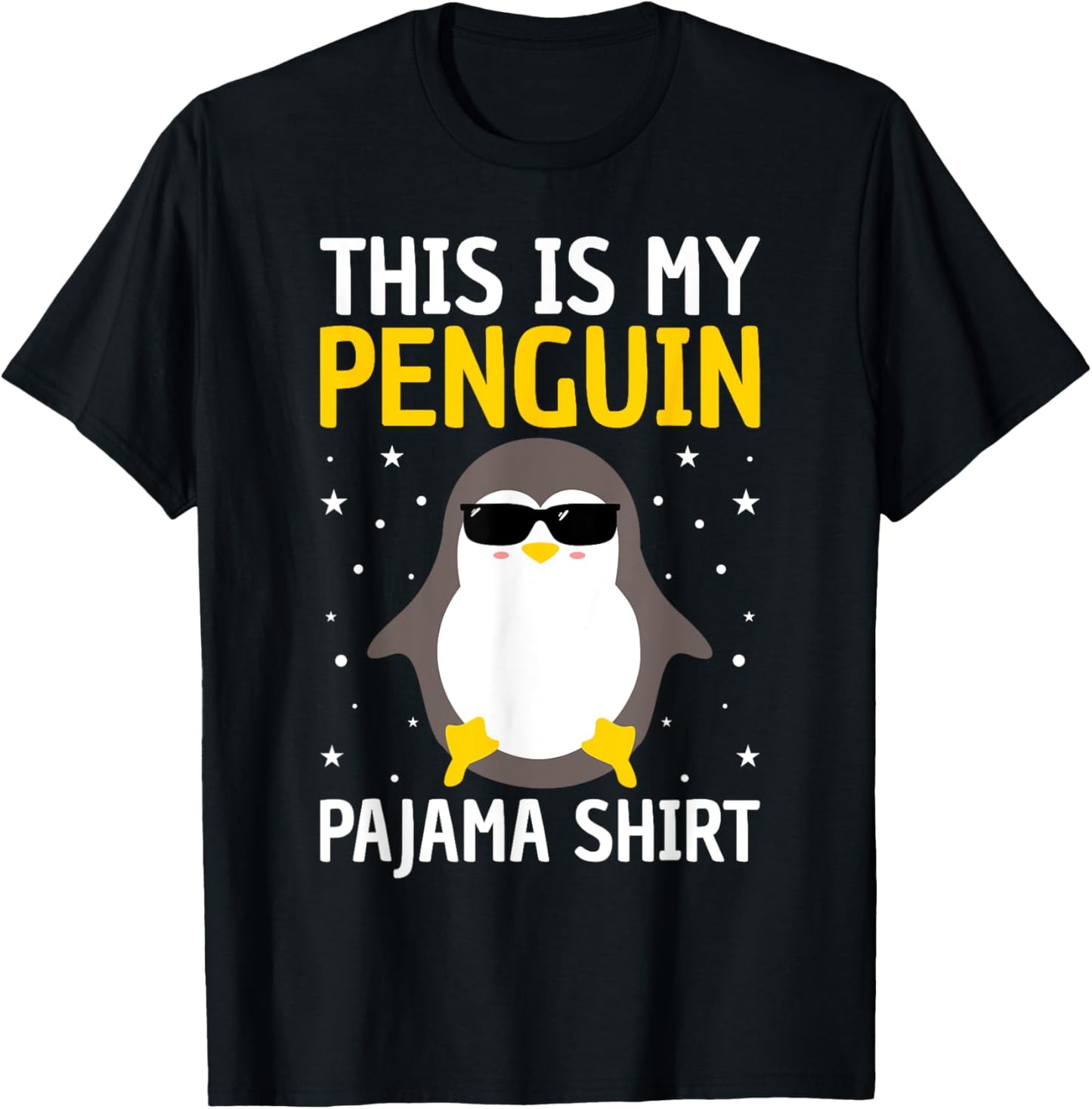 Cute Penguin Pajama Men Women Kids Penguin Lover Penguin Pjs T-Shirt - T-Shirt | Black
