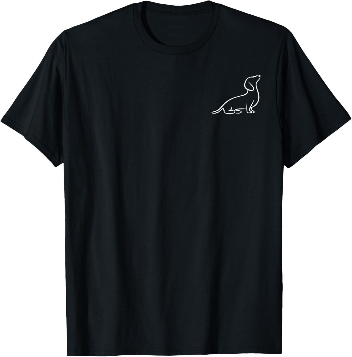 Dachshund Line Art Cute Doxie Wiener Dog for Woman Kids T-Shirt - T-Shirt | Black