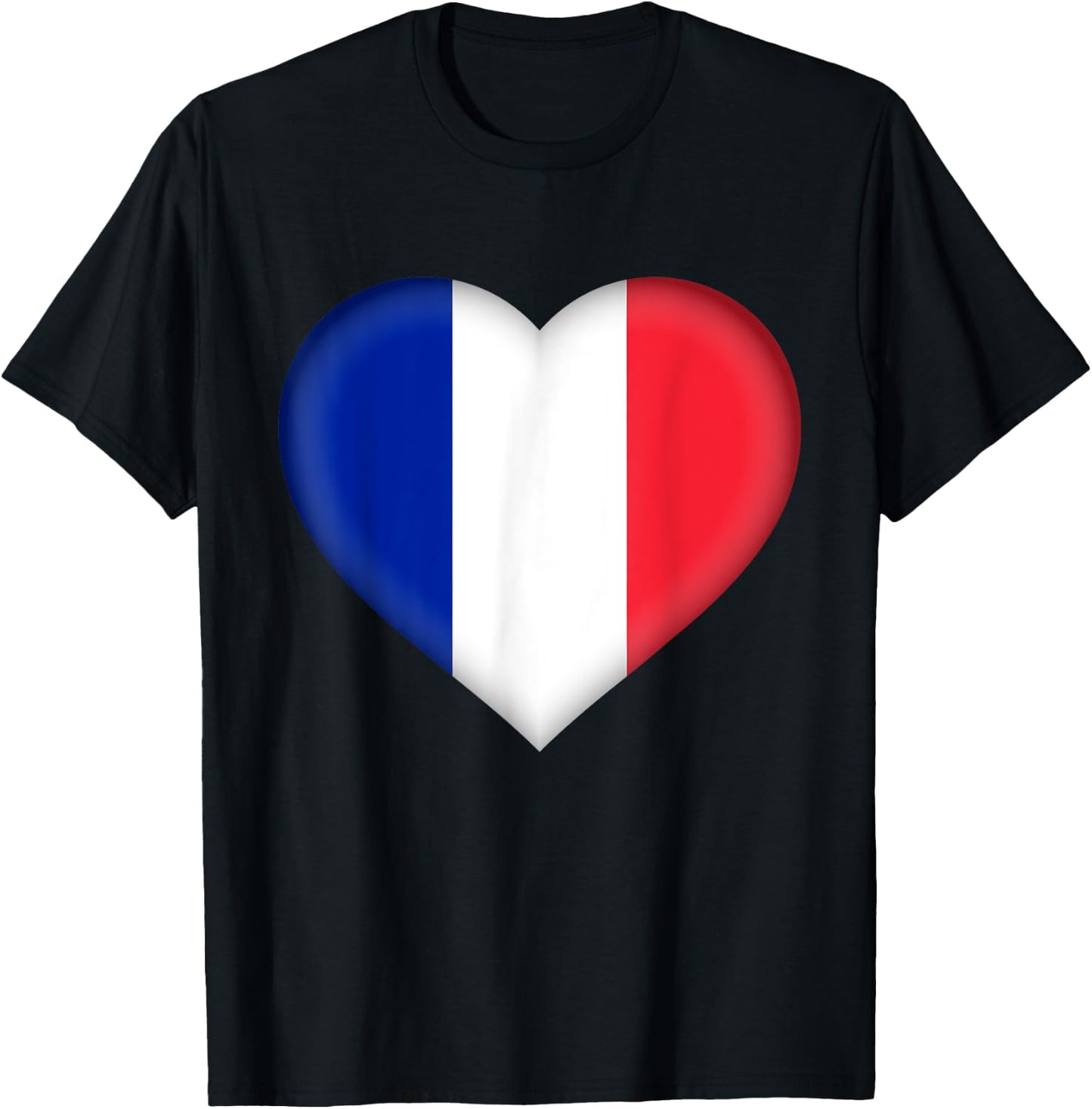 I Love France | French Flag Heart Outfit T-Shirt - T-Shirt | Black
