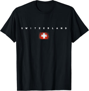 Switzerland Flag Pride Vintage /Retro Soccer Football T-Shirt - T-Shirt | Black