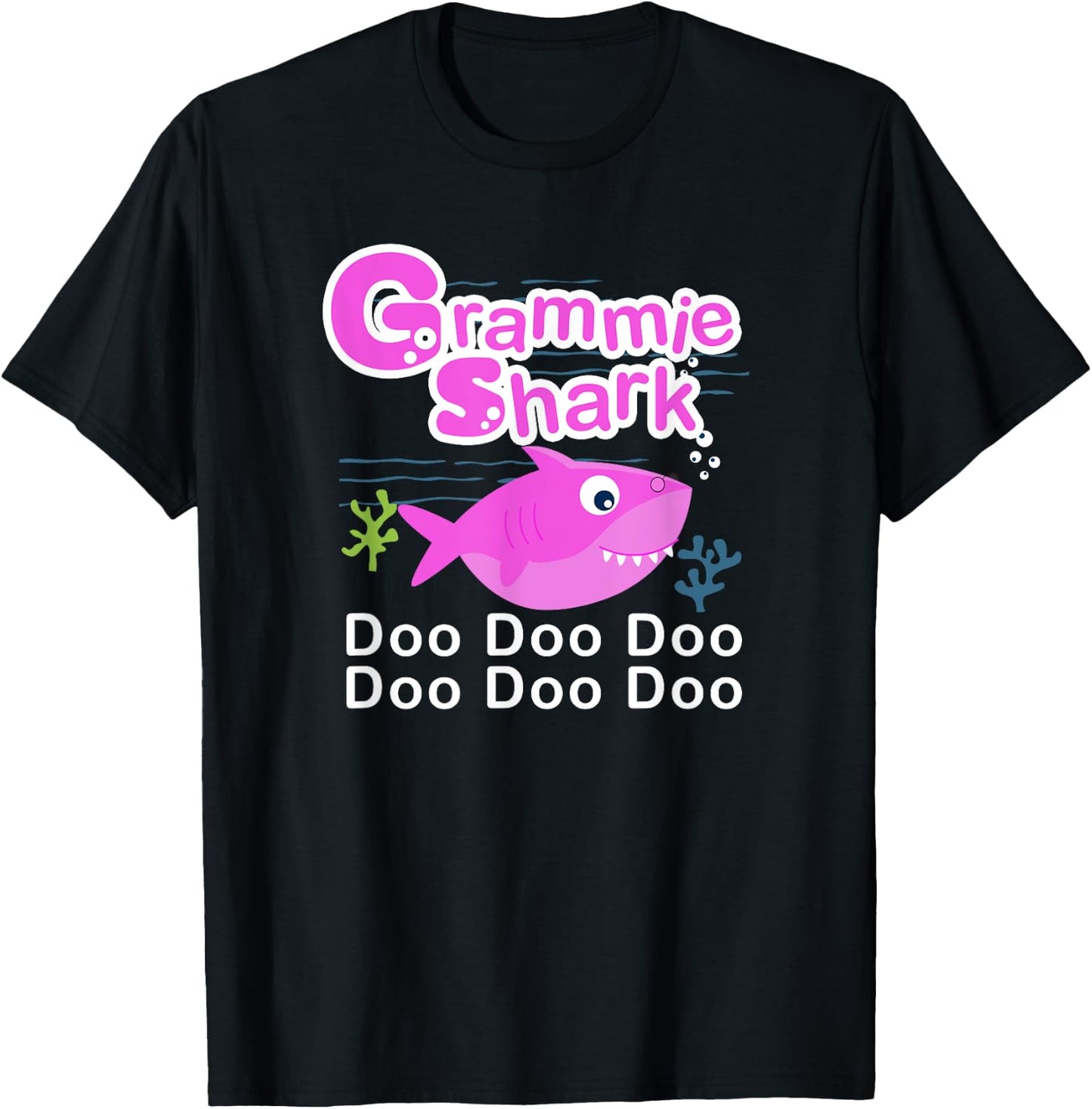 Grammie Shark - Cute Grandma Fish Nonnie Fish T-Shirt - T-Shirt | Black