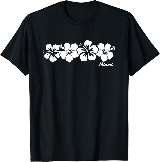 Miami Florida Hibiscus Flower Boys Girls Toddler T-Shirt - T-Shirt | Black