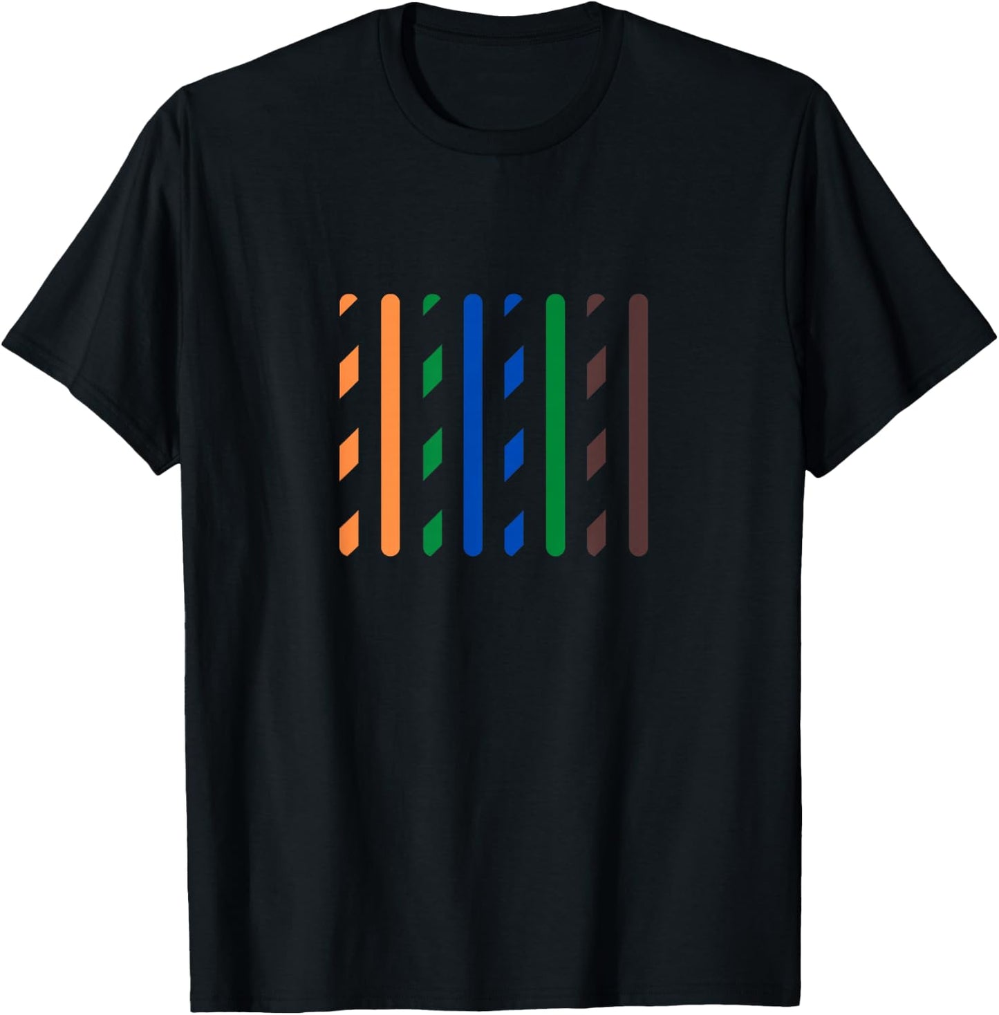 The Tech Team Funny IT Data Cable RJ45 T568B Pinout Logo Black Small T-Shirt - T-Shirt | Black