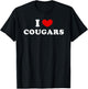 I Love Cougars, I Heart Cougars T-Shirt - T-Shirt | Black