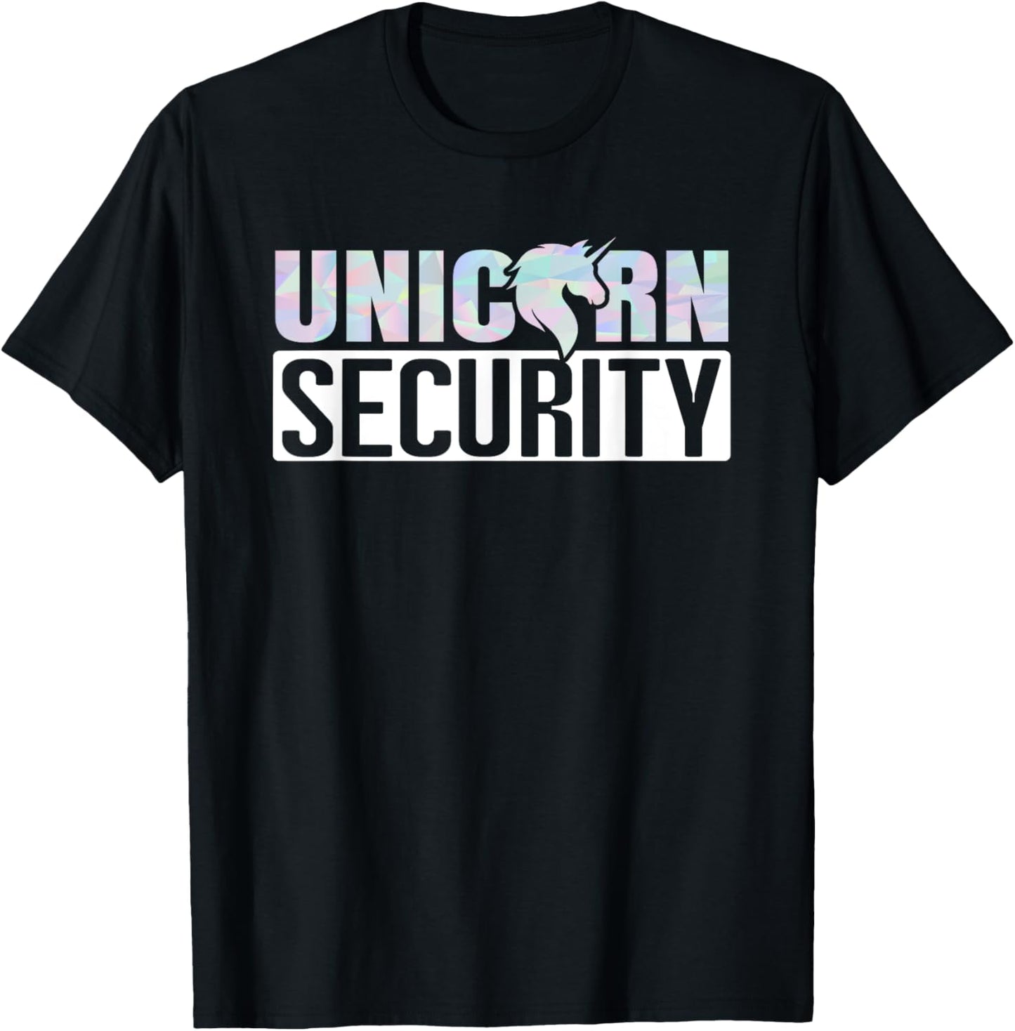 Halloween Easy Quick Adult Dad Mom Unicorn Security Costume T-Shirt - T-Shirt | Black