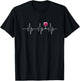 Funny Wine Heartbeat Wine Drinking Wine Lovers Gag Gift T-Shirt - T-Shirt | Black