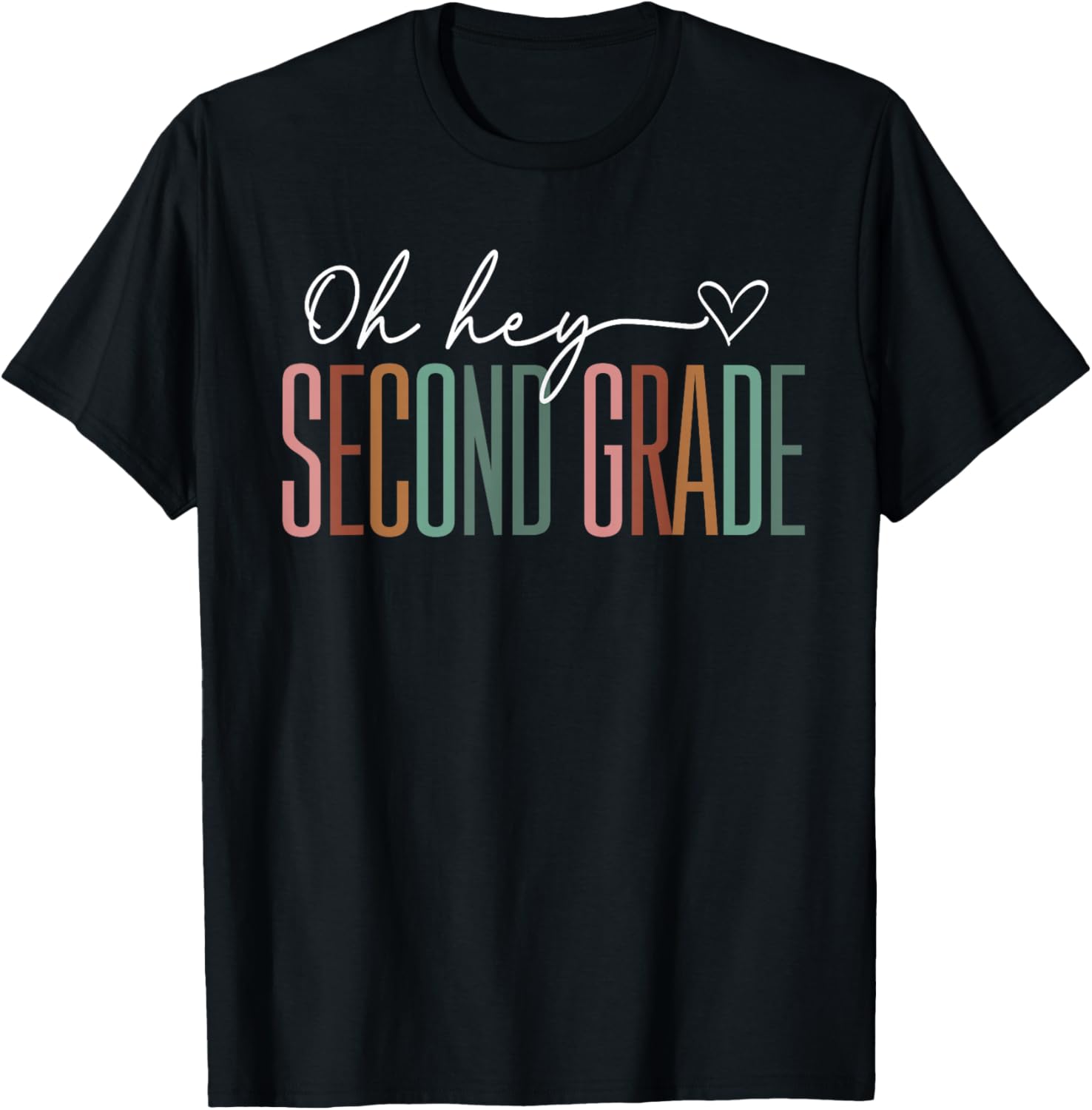 Second Grade Oh Hey Retro Back To School 2nd Grade T-Shirt - T-Shirt | Black
