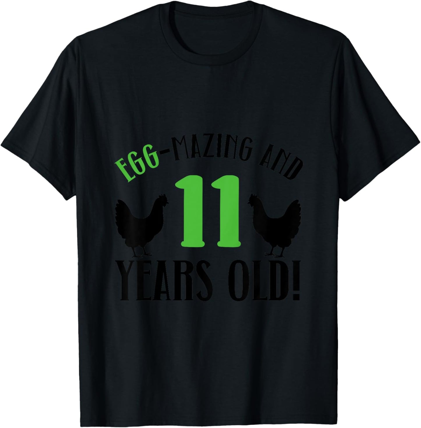 Kids 11th Birthday 11 Years Old Chicken Farmer chicken Lover T-Shirt - T-Shirt | Black