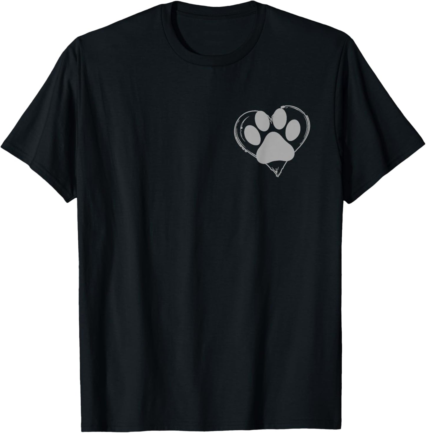 Heart with paw for dog lovers T-Shirt - T-Shirt | Black