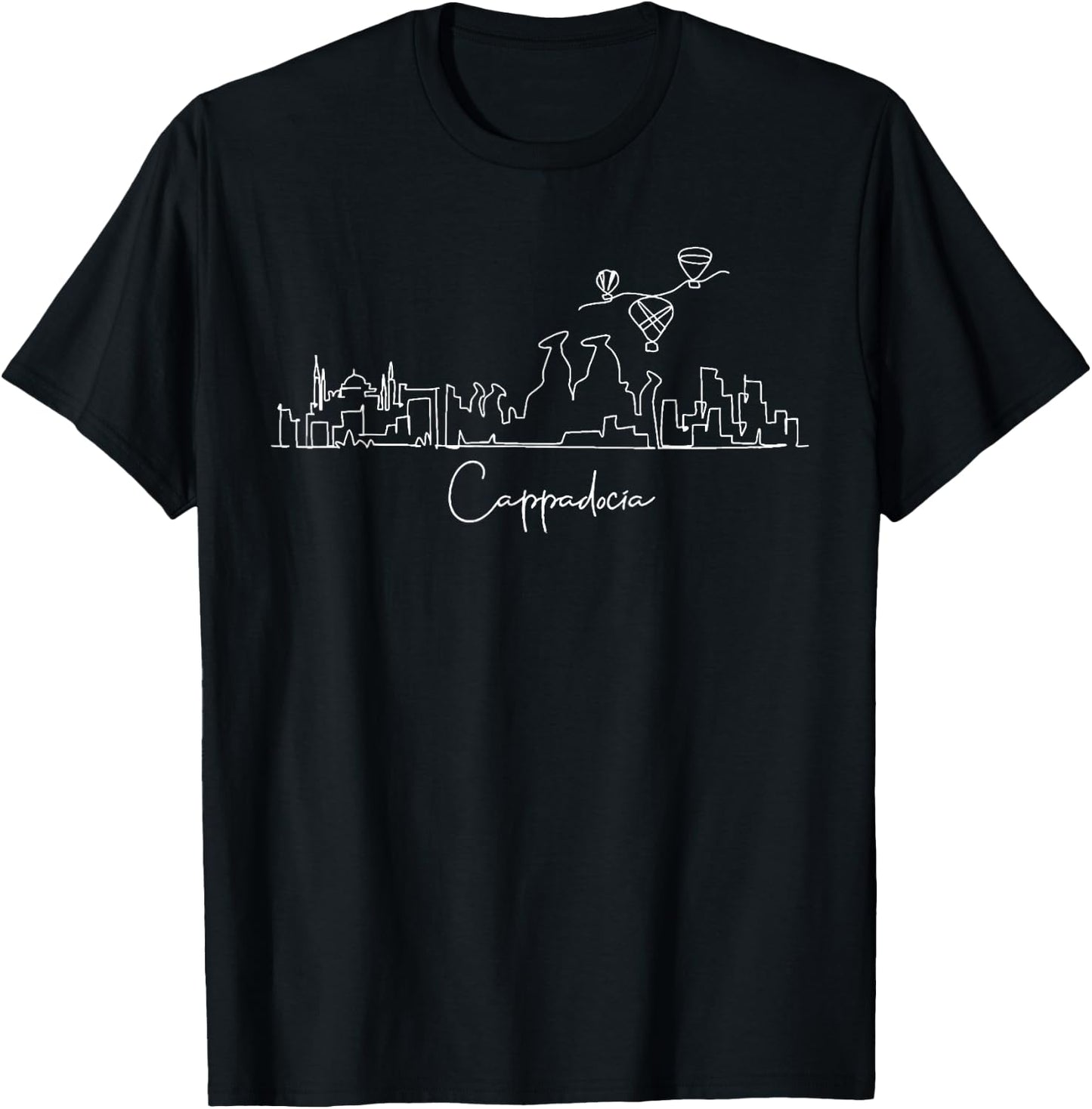 city skyline Turkey Cappadocia T-Shirt - T-Shirt | Black