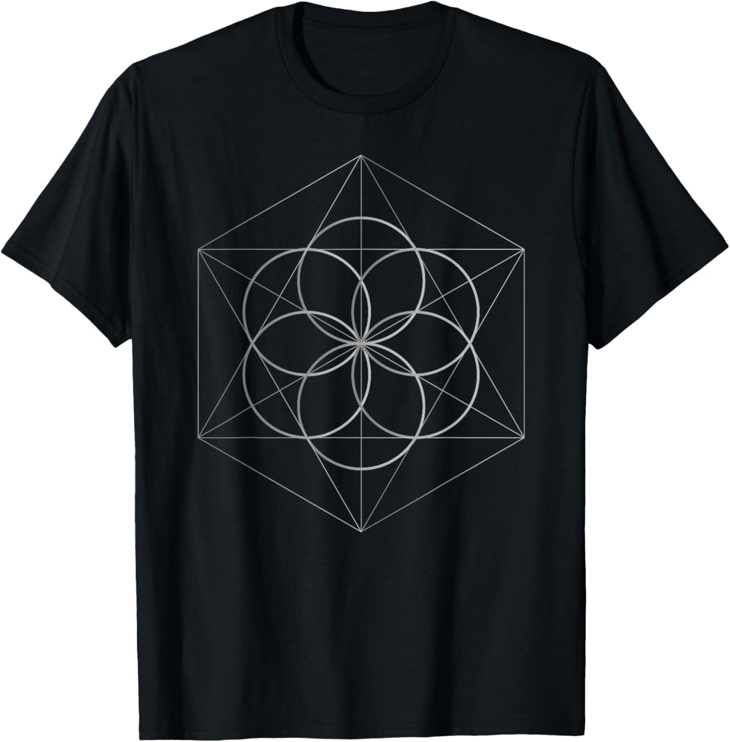Sacred Geometry Art The Seed Of Life T-Shirt - T-Shirt | Black