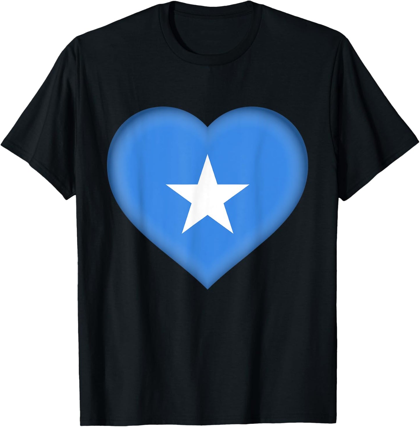 I Love Somalia | Somali Flag Heart Outfit T-Shirt - T-Shirt | Black