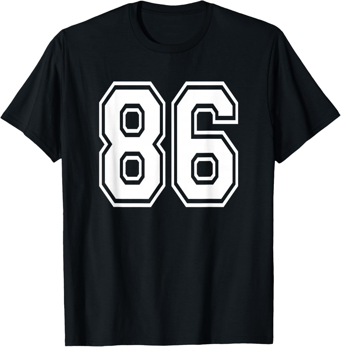 Number 86 86th Birthday Gift Player Team Numbered Jersey T-Shirt - T-Shirt | Black