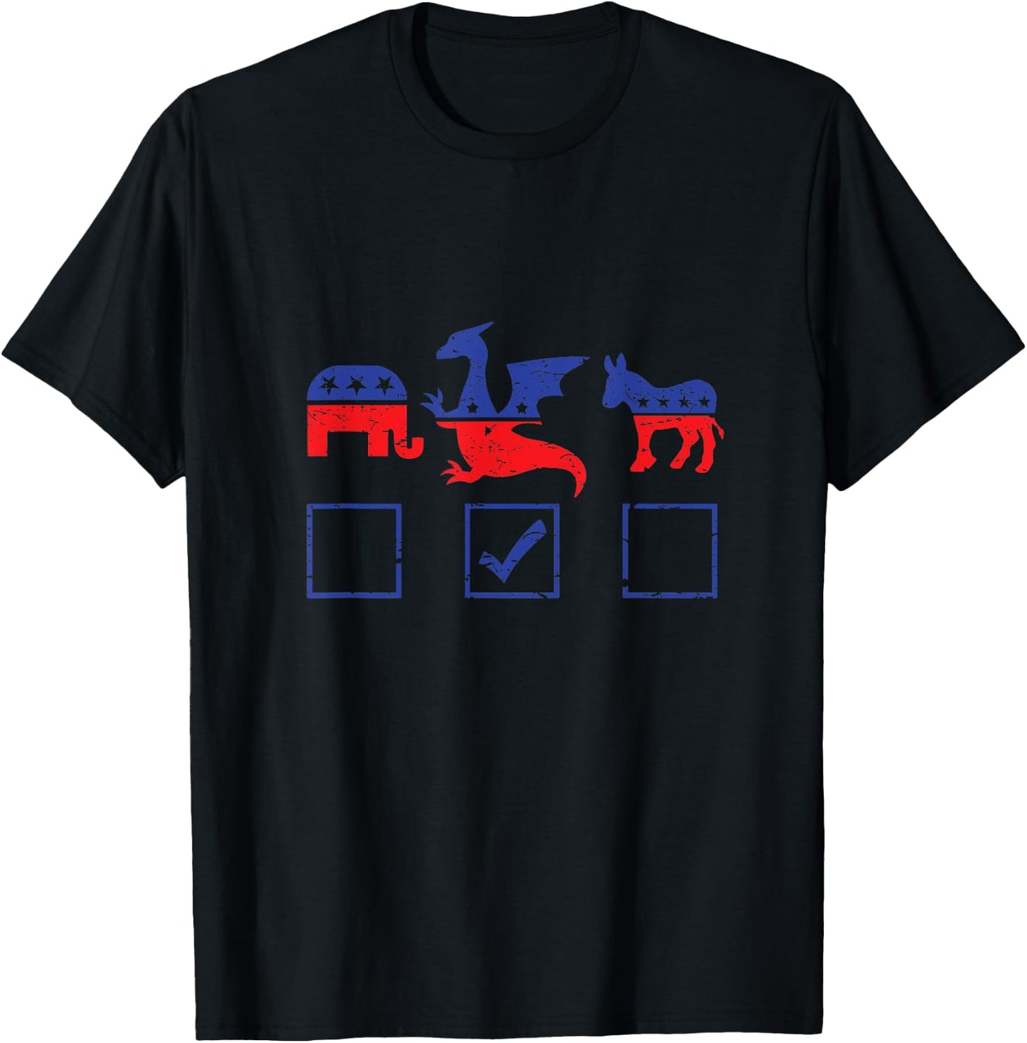 Vote For Dragon Funny Satire Political Politics Election T-Shirt - T-Shirt | Black