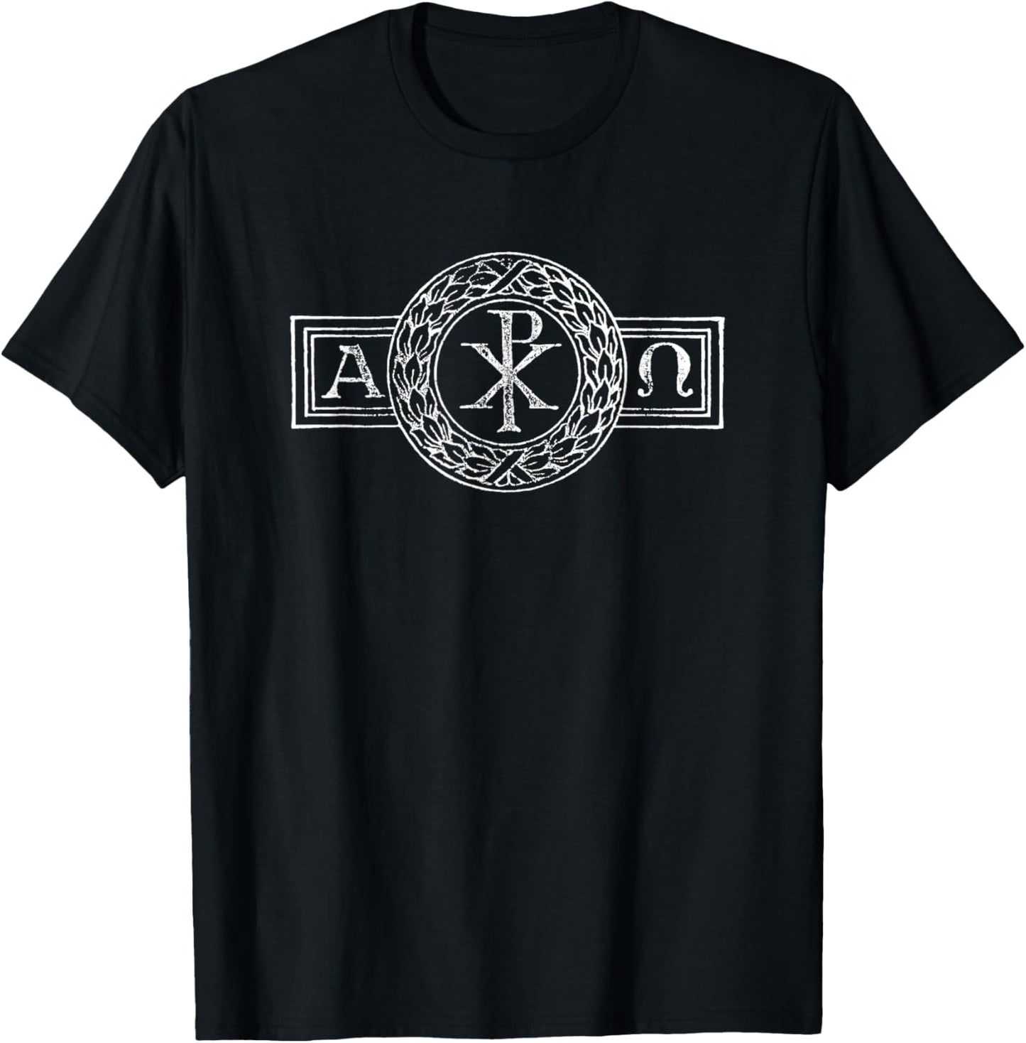 Alpha and Omega Chi and Rho XP Jesus Christ Symbol Christian T-Shirt - T-Shirt | Black