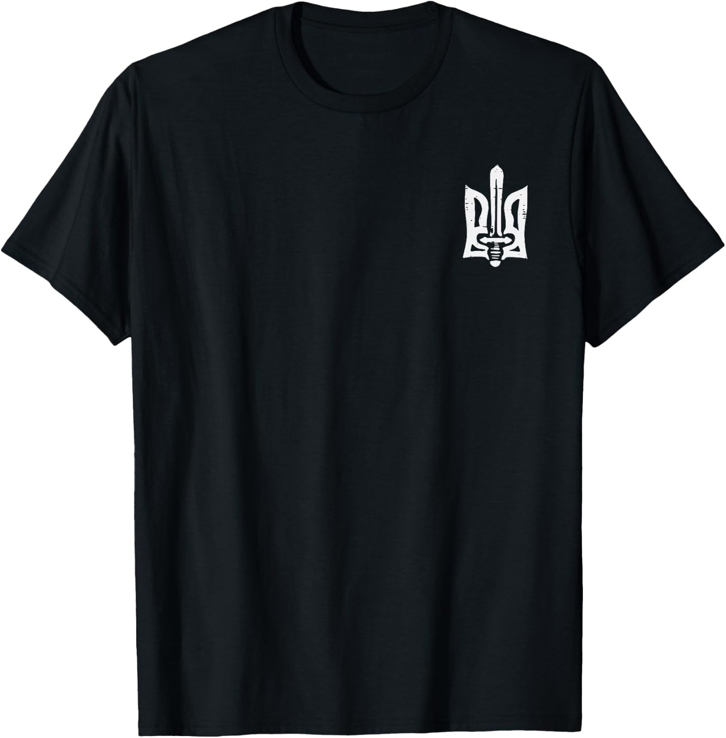 Ukraine Trident Sword Pocket Ukrainian Tryzub Women Men Kids T-Shirt - T-Shirt | Black