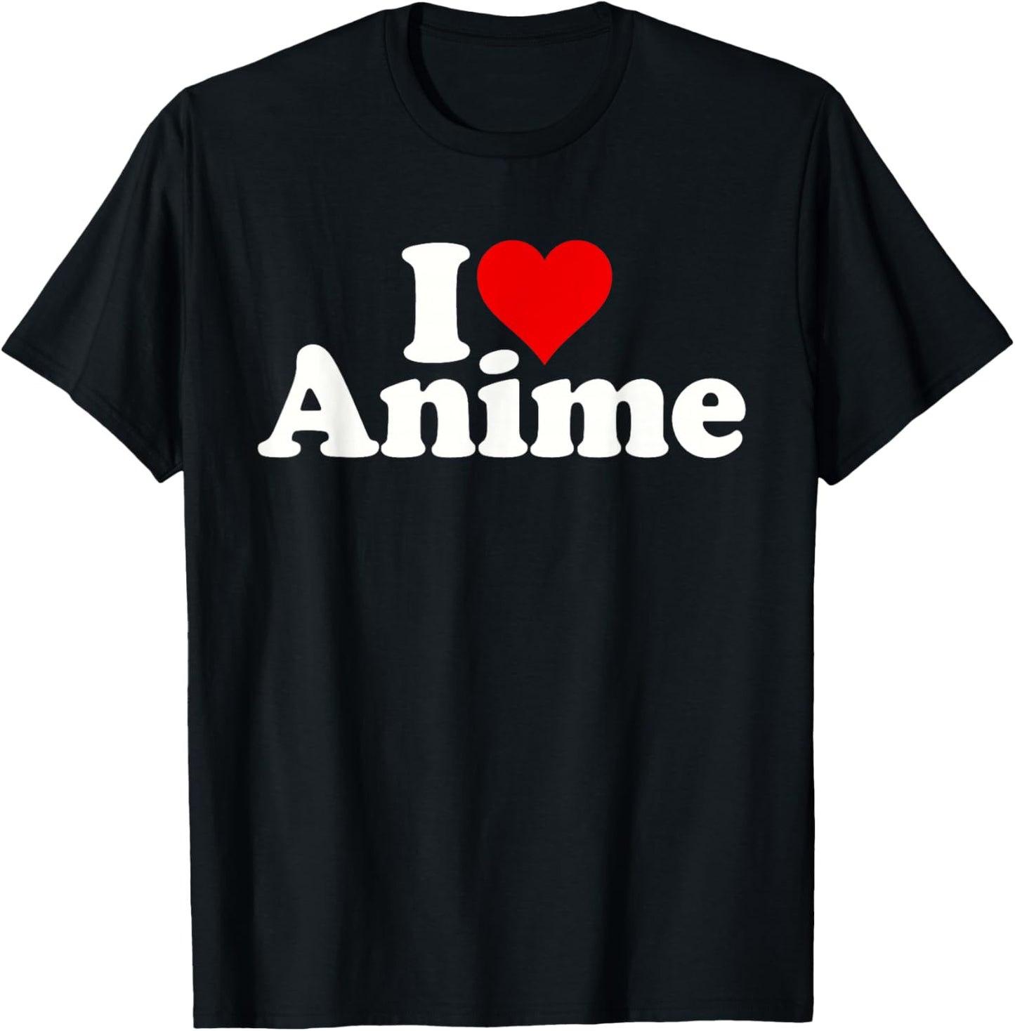 I Love Heart Anime Manga Japanese Animation T-Shirt - T-Shirt | Black