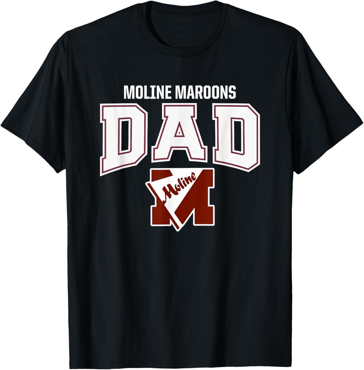 Moline Maroons Logo Dad HS T-Shirt - T-Shirt | Black