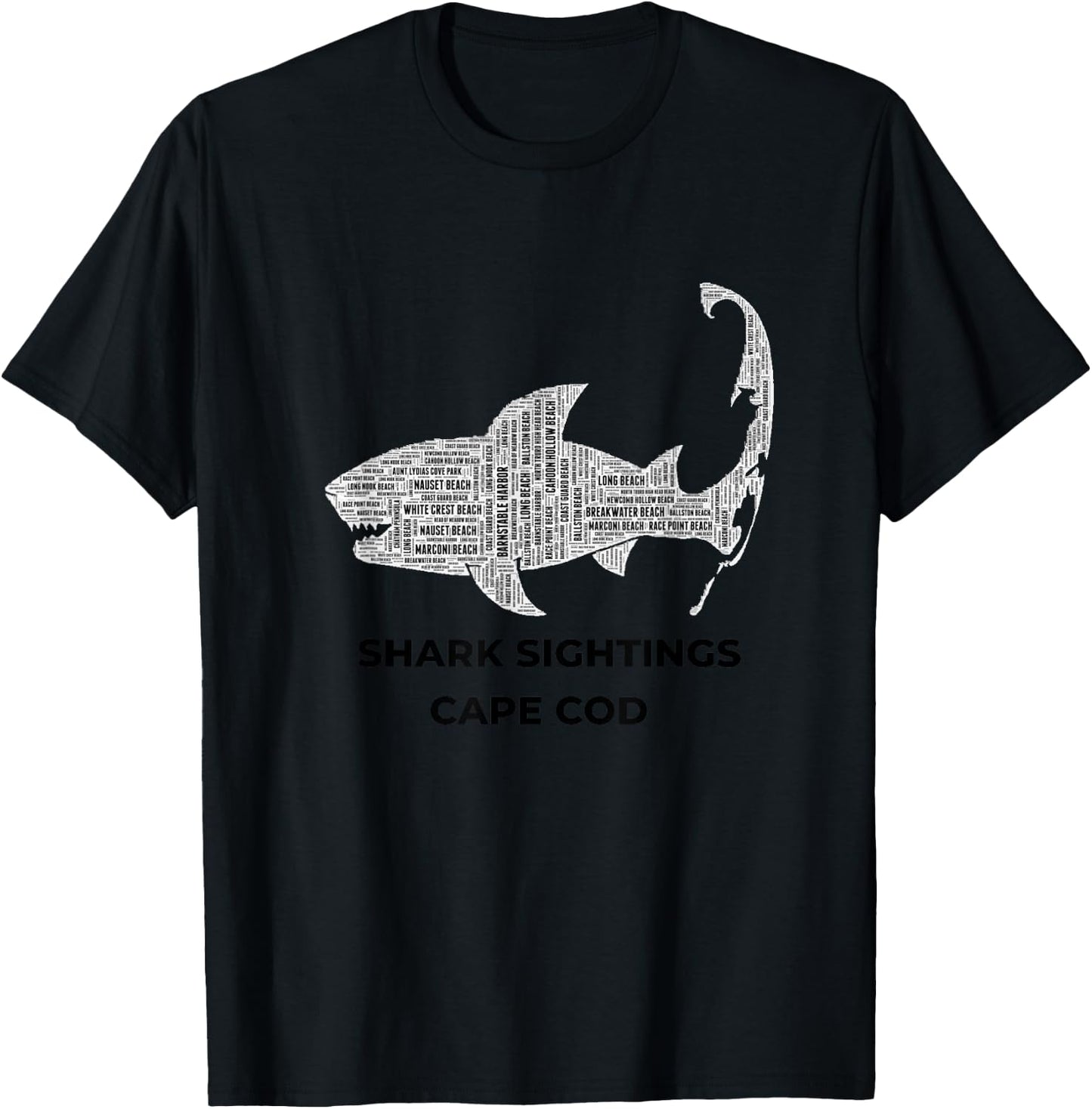Cape Cod Shark Sightings T-Shirt - T-Shirt | Black