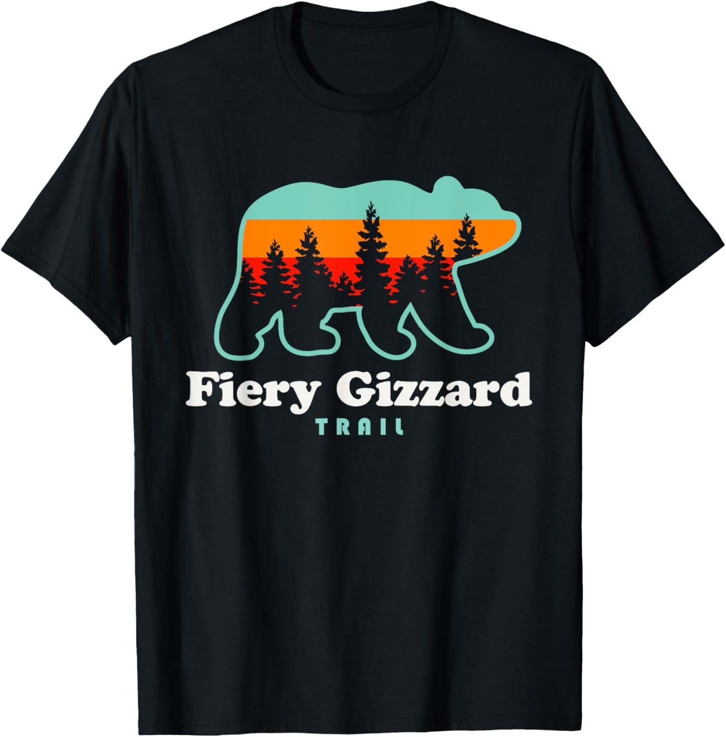 Fiery Gizzard Trail Camping Tennessee Bear Retro T-Shirt - T-Shirt | Black