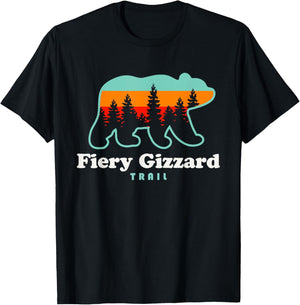 Fiery Gizzard Trail Camping Tennessee Bear Retro T-Shirt - T-Shirt | Black