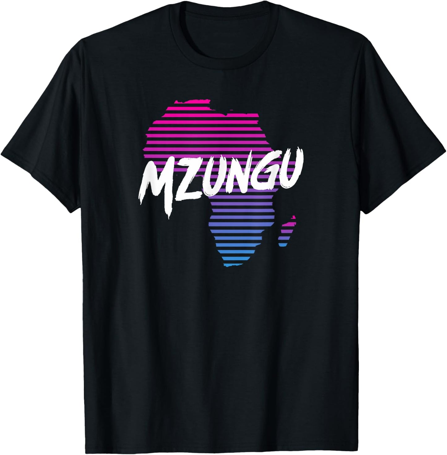Mzungu Africa Map Vintage Retro T-Shirt - T-Shirt | Black