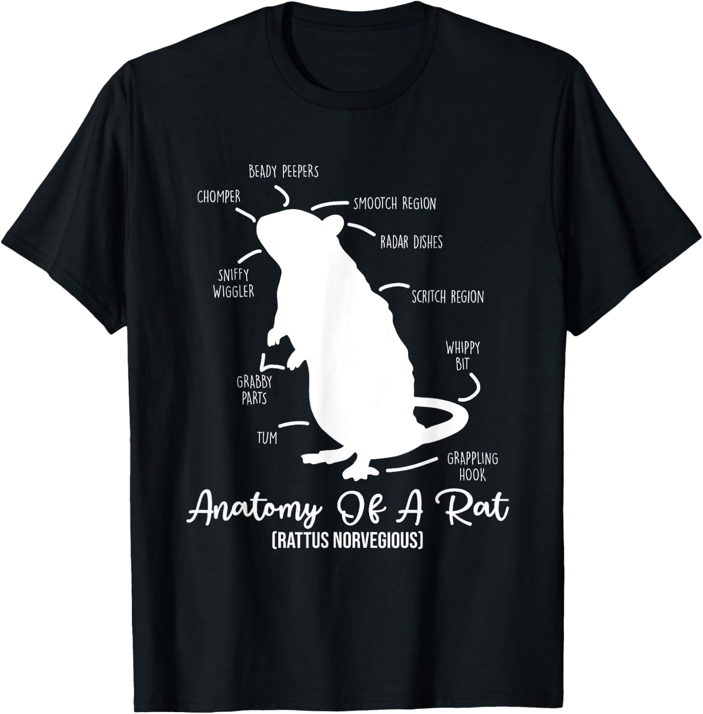 Anatomy of Rat for any rat lovers and pet rat owners T-Shirt - T-Shirt | Black