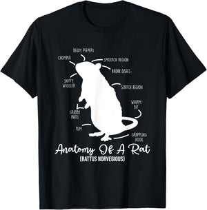 Anatomy of Rat for any rat lovers and pet rat owners T-Shirt - T-Shirt | Black