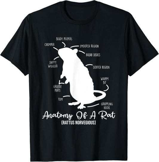 Anatomy of Rat for any rat lovers and pet rat owners T-Shirt - T-Shirt | Black