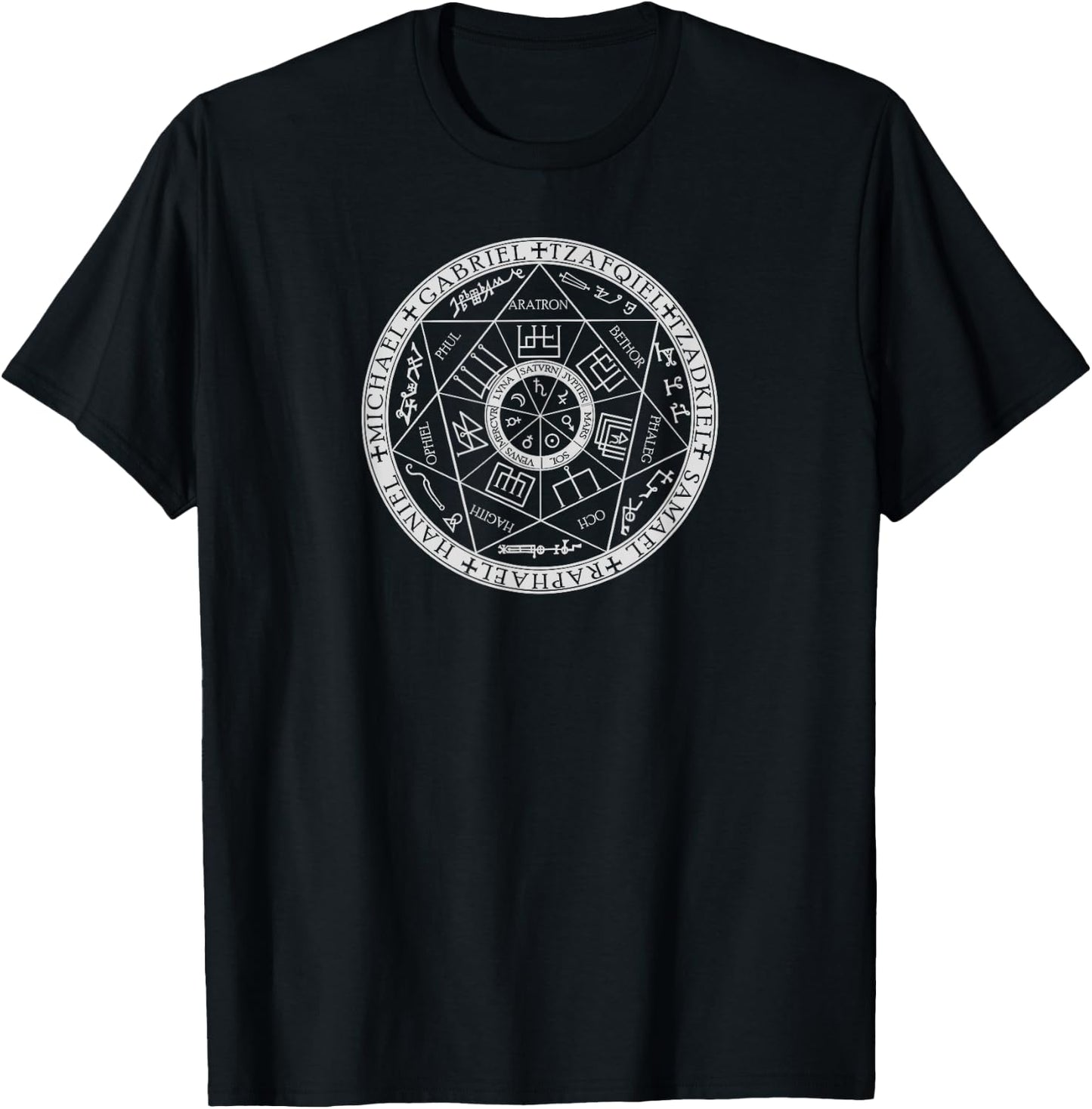 seven Arch Angels sigil seal #2 by Mortal Designs T-Shirt - T-Shirt | Black