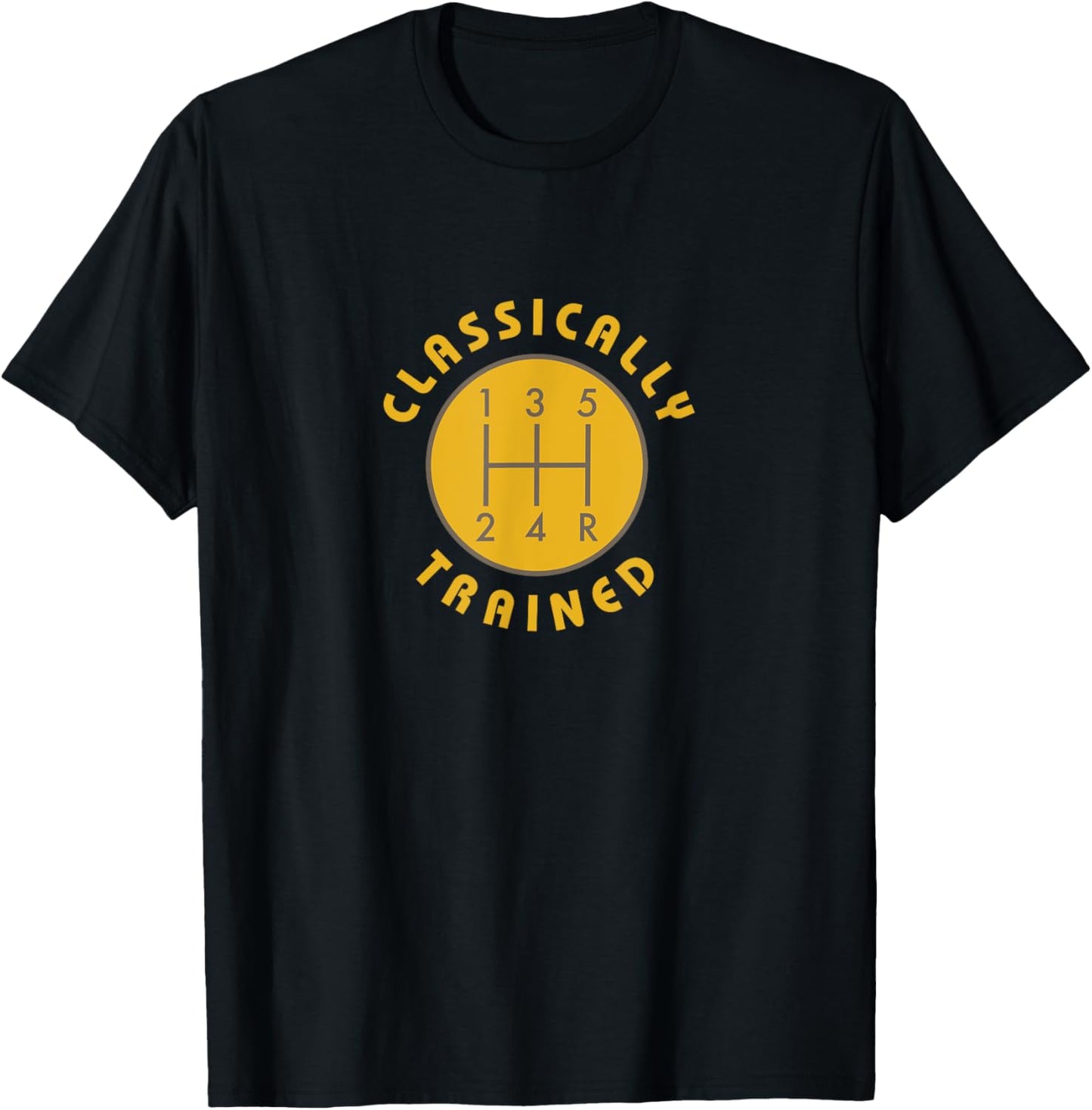 Tuscan Radar Designs Classically Trained Gear Shift Knob Funny -Adults Black Small Classic Fit Polyester 100% Short Sleeve Classic Collar Pull On 1 Count T-Shirt - T-Shirt | Black